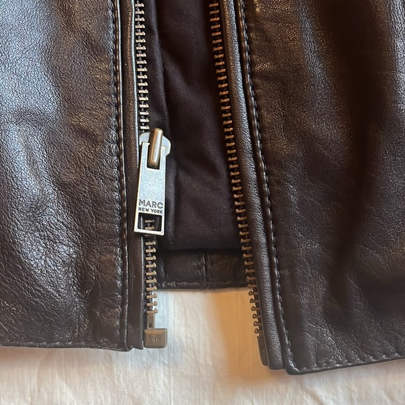 Marc New York Andrew Marc Leather Jacket Brown Medium - Picture 11 of 15